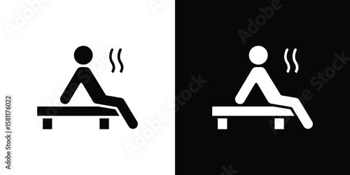 Sauna icon, Vector graphics in filled style