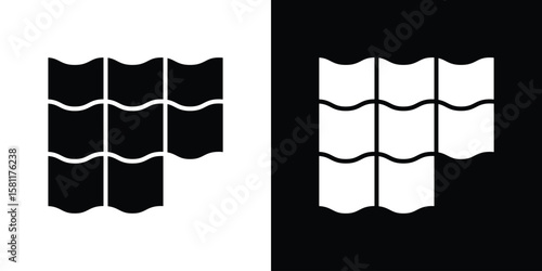 Roof tile icon, Vector graphics in filled style