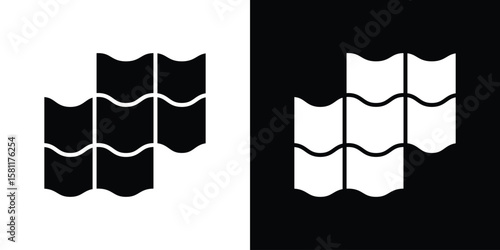 Roof tile icon, Vector graphics in filled style