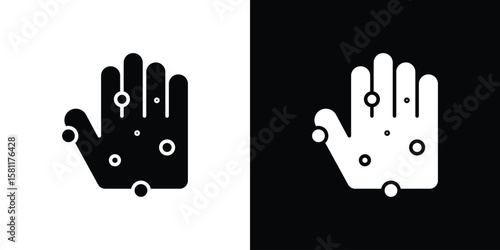 Rash hand icon, Vector graphics in filled style
