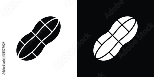 Peanut icon, Vector graphics in filled style