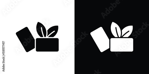 Mint gum icon, Vector graphics in filled style