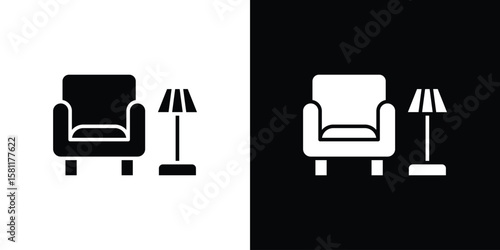 Lounge icon, Vector graphics in filled style