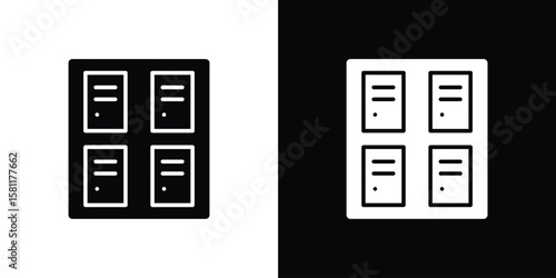 Lockers icon, Vector graphics in filled style