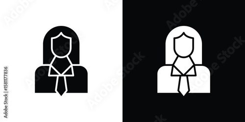 Lawyer icon, Vector graphics in filled style