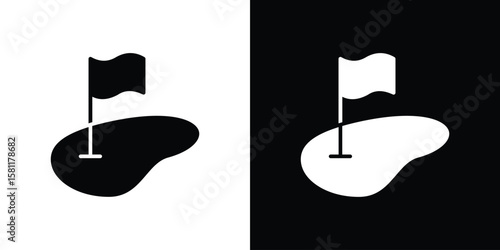 Golf yard icon, Vector graphics in filled style