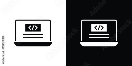 Front end icon, Vector graphics in filled style