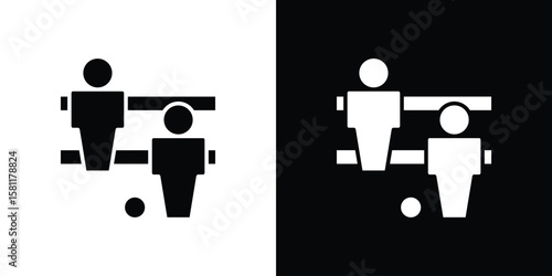 Foosball icon, Vector graphics in filled style