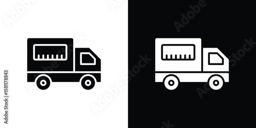 Food truck icon, Vector graphics in filled style