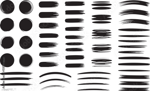 A collection of black brush strokes and lines