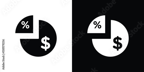 Dividend yield icon, Vector graphics in filled style