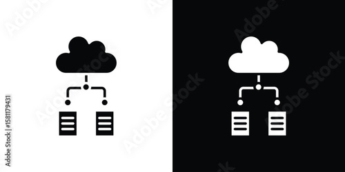 Data center icon, Vector graphics in filled style