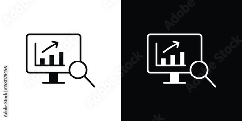 Data Analysing icon, Vector graphics in filled style