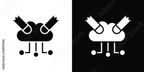 DOS icon, Vector graphics in filled style