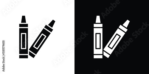 Crayon icon, Vector graphics in filled style