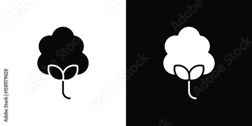 Cotton icon, Vector graphics in filled style