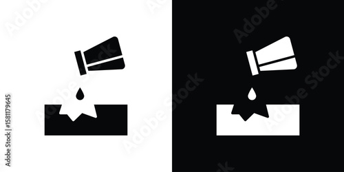 Corrosive substance icon, Vector graphics in filled style