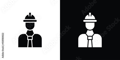 Civil Engineer icon, Vector graphics in filled style