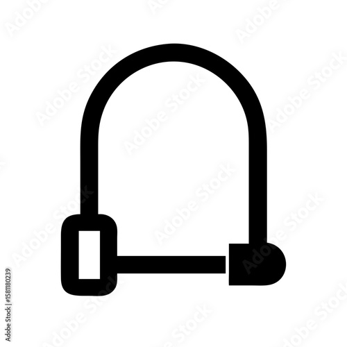 Bike lock on white, safety is first. Black bike lock designed for securing bicycle frames. Anti theft bike lock in commercial use for any print or online media that focuses on bike security.