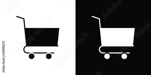 Cart icon, Vector graphics in filled style