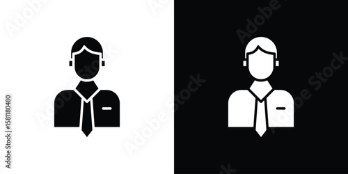 Businessman icon, Vector graphics in filled style