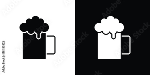 Beer icon, Vector graphics in filled style