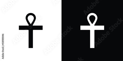 Ankh icon, Vector graphics in filled style