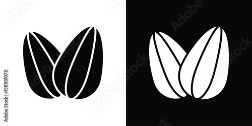 Almond icon, Vector graphics in filled style