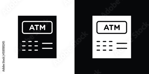 ATM machine icon, Vector graphics in filled style