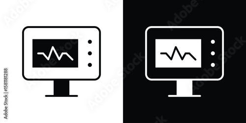 EKG monitor icon, Vector graphics in filled style