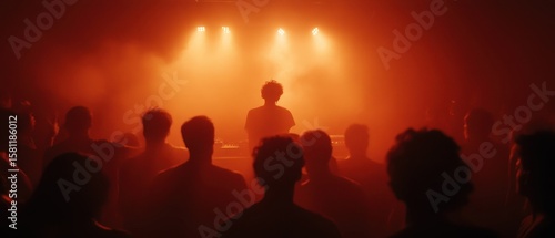 Energetic indie music concert with enthusiastic crowd in intimate venue