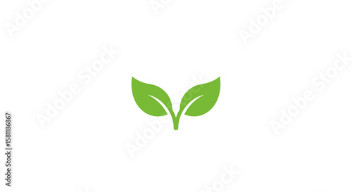 Green Leaf Icon Set: Nature and Ecology Symbols