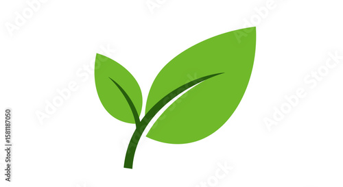 Green Leaf Icon Set: Nature and Ecology Symbols