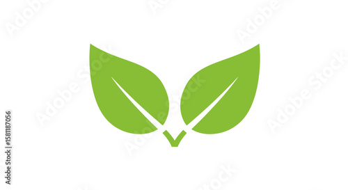 Green Leaf Icon Set: Nature and Ecology Symbols