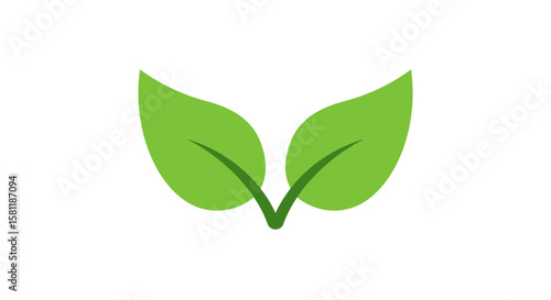 Green Leaf Icon Set: Nature and Ecology Symbols