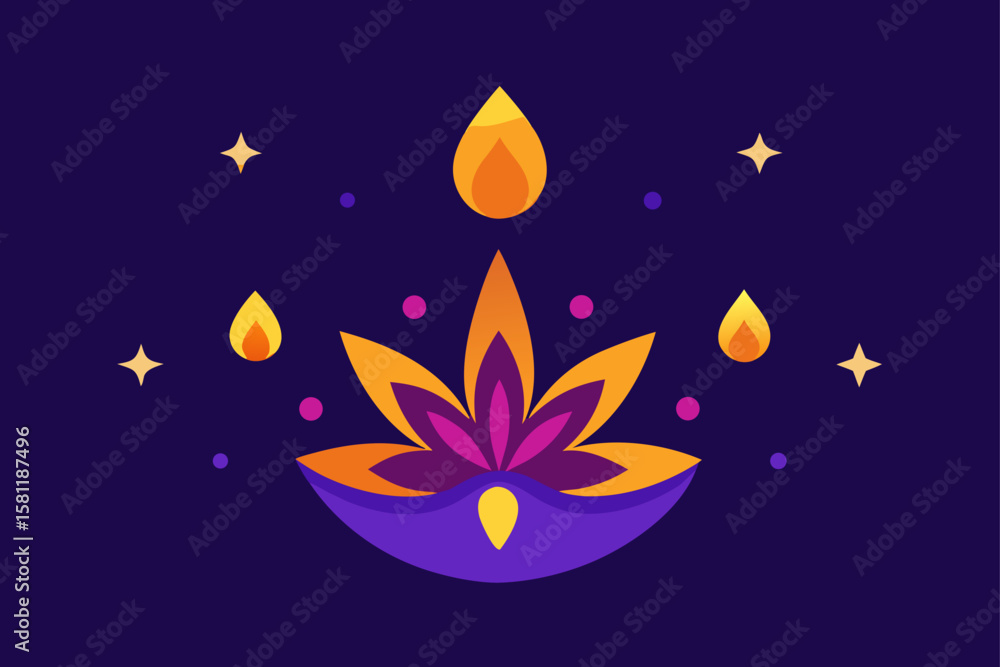 Obraz premium diya shapes like stars and flowers glowin.