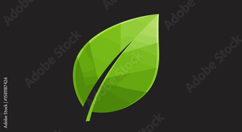 Green Leaf Icon Set: Nature and Ecology Symbols