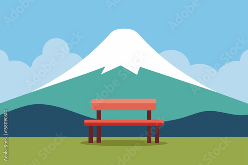 small bench on hilltop viewing mount