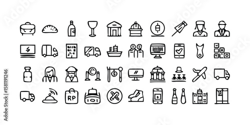 Comprehensive Set of 95 Hotel and Hostel Line Icons for Design Projects on transparent background mega set hotel hostel line icons This icon set includes