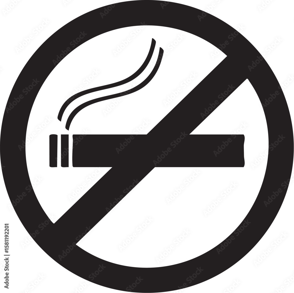 Fototapeta premium No Smoking Symbol All Black Vector