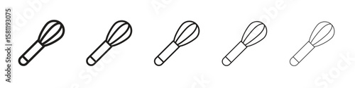 Whisk icon, outline vector logo illustration, linear pictogram isolated