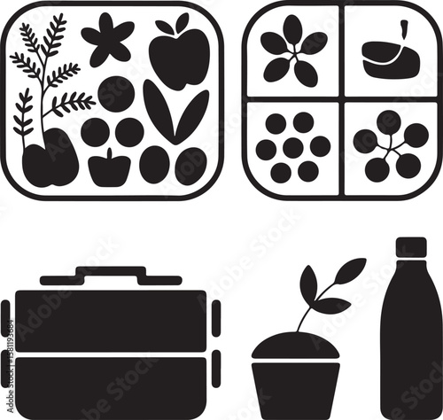 Healthy Food and Sustainable Living Icons