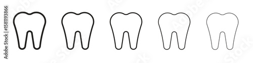 Tooth icon, outline vector logo illustration, linear pictogram isolated