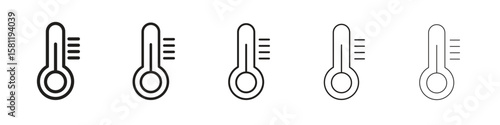 Thermometer icon, outline vector logo illustration, linear pictogram isolated