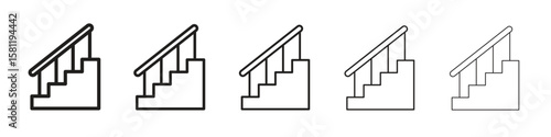 Stairs icon, outline vector logo illustration, linear pictogram isolated