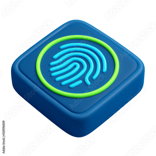 Vector svg fingerprint scan security app icon for mobile device authentication and biometric identification access control