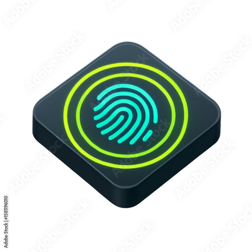 Vector svg fingerprint authentication security system with biometric identification and access control technology icon design