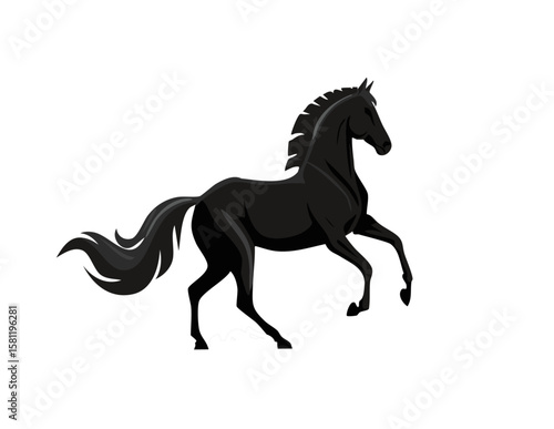 Silhouette icon vector set of horses and horseshoes in elegant minimal style, featuring galloping horses, hoofprints, and iron shoes—ideal for equestrian graphics, farm branding, and western-themed de