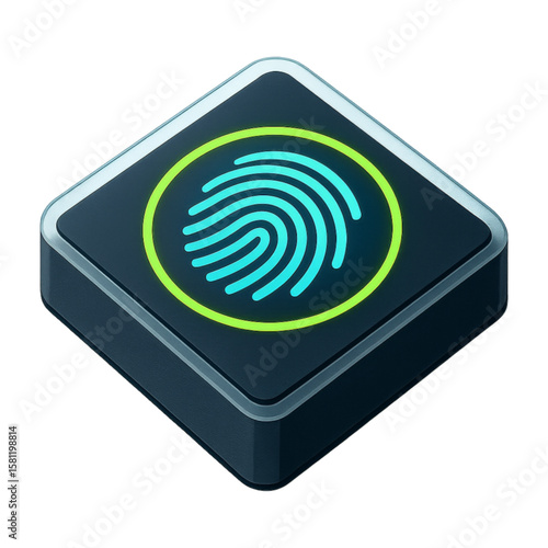 Vector svg fingerprint scanner biometric security access control system identification technology device unlock authentication