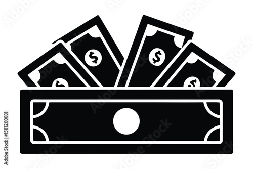 cash collection vector icon
